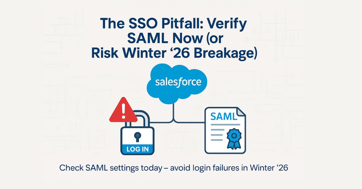 The SSO pitfall: verify SAML now (or risk Winter '26 breakage)