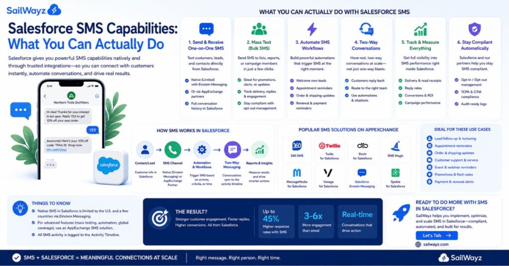 Salesforce SMS Capabilities: What You Can Actually Do